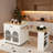 Expandable Kitchen Island With Dining Table, Power Outlet, 2 Drawers, Open Shelves And Movable Wheels