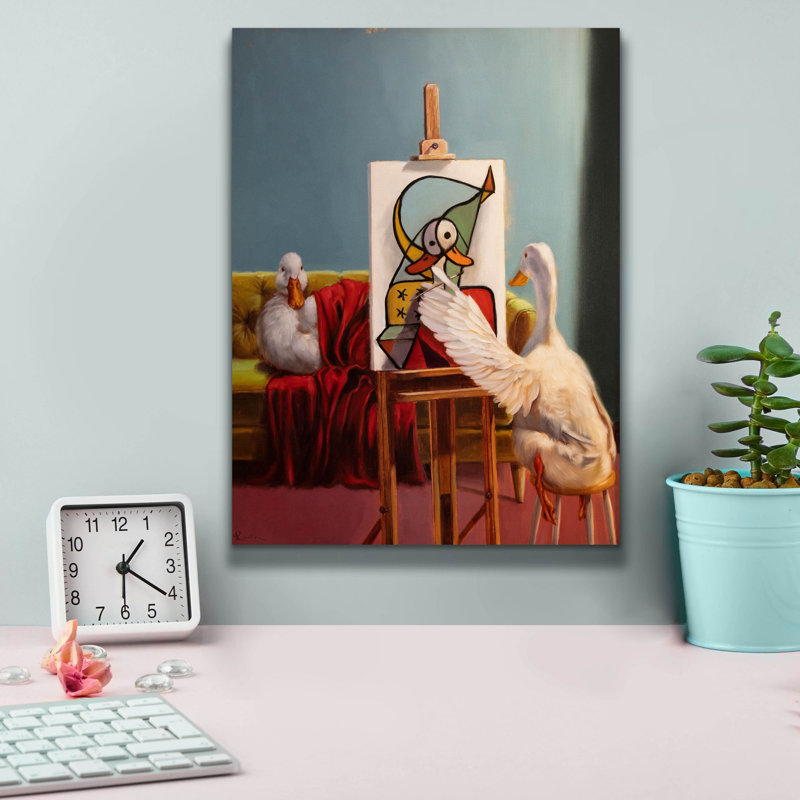  «Duckcasso» par Lucia Heffernan, art mural sur toile, 12 po x 16 po, H 16 po x l 12 po