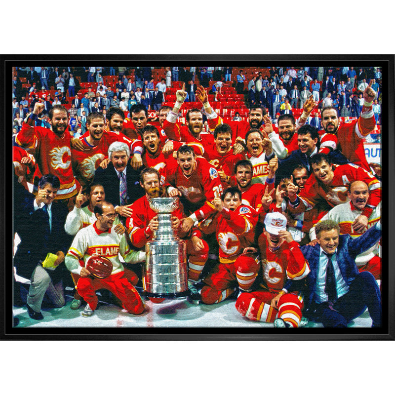 Calgary Flames, 20 x 29, toile encadrée, coupe de la célébration