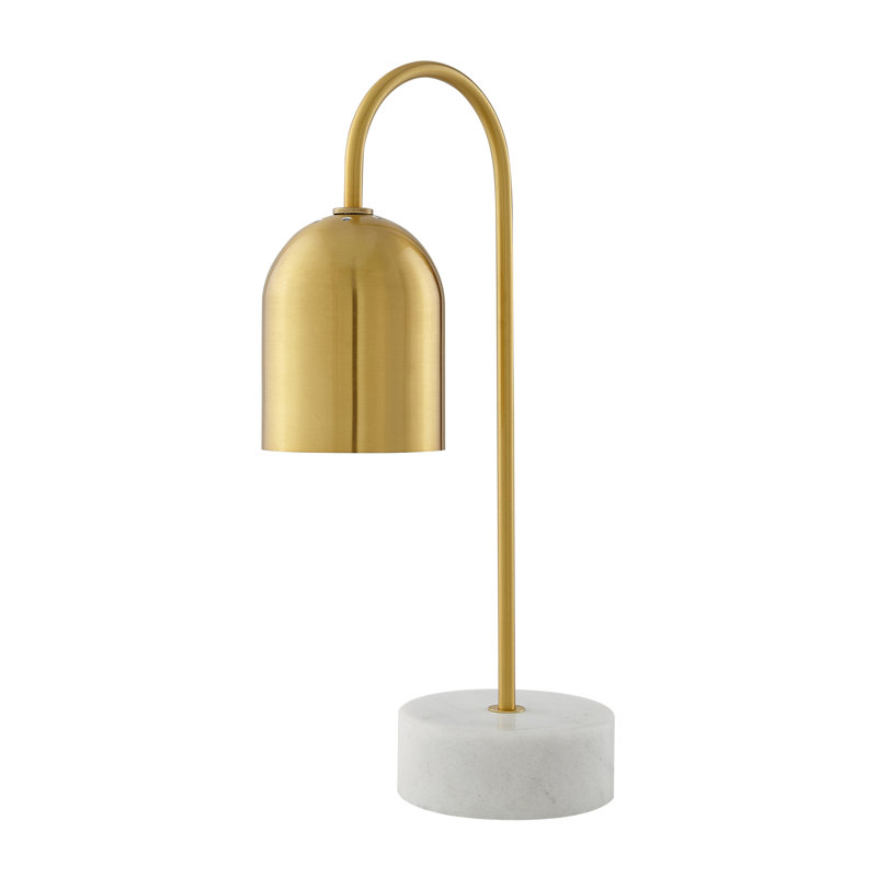 Lampe de bureau en métal Gilleod, Brun, Blanc