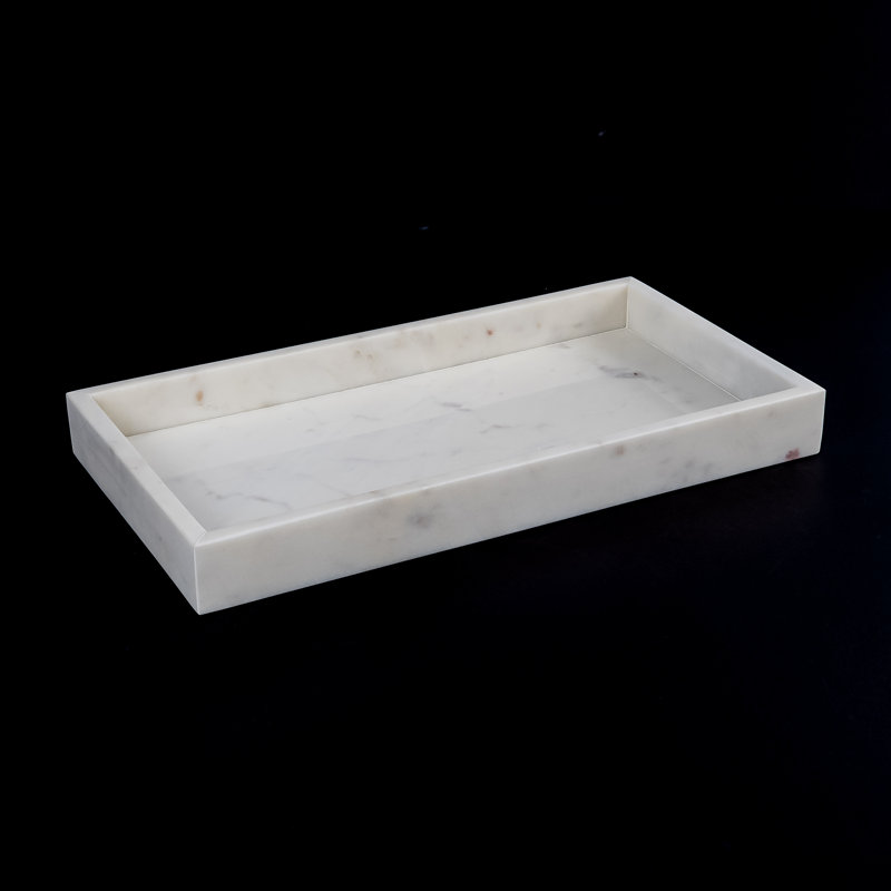 Plateau de table basse Kosmo, Blanc, H 2 po x l 17 po x P 9 po