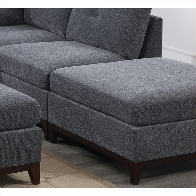 Fauteuil modulaire sans accoudoirs en chenille de tissu d'ameublement 1pc.