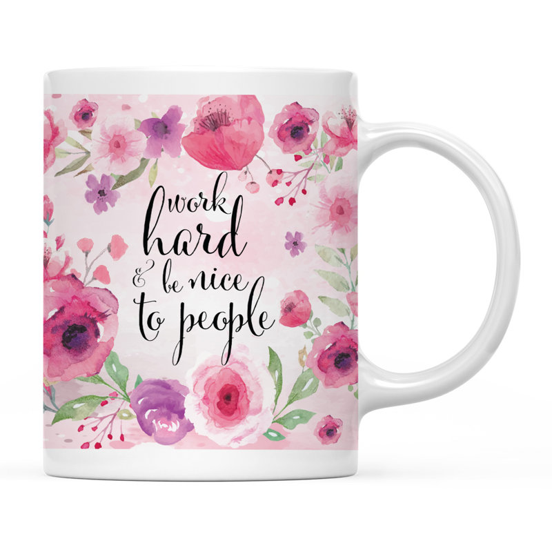 Grande tasse à café en céramique, Work Hard and Be Nice to People