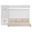 Grand lit escamotable mural avec canapé, tablettes de rangement, charge USB et lumière DEL, lit escamotable peu encombrant, blanc-1235531968