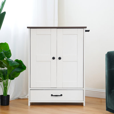 Pet Feeding Station With Drawer  80cm Height, Built - In Storage, Pull - Out Bowls, Leash Hooks, Ideal For Pet Supplies