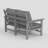 Outdoor 47" HDPE Modular Modern Loveseat With 5" Thick Cushions & Natural Wood Texture-282586630-282586631