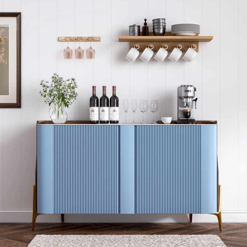 Buffet avec crédence 57 po Modern Luxury Luxury, Bleu