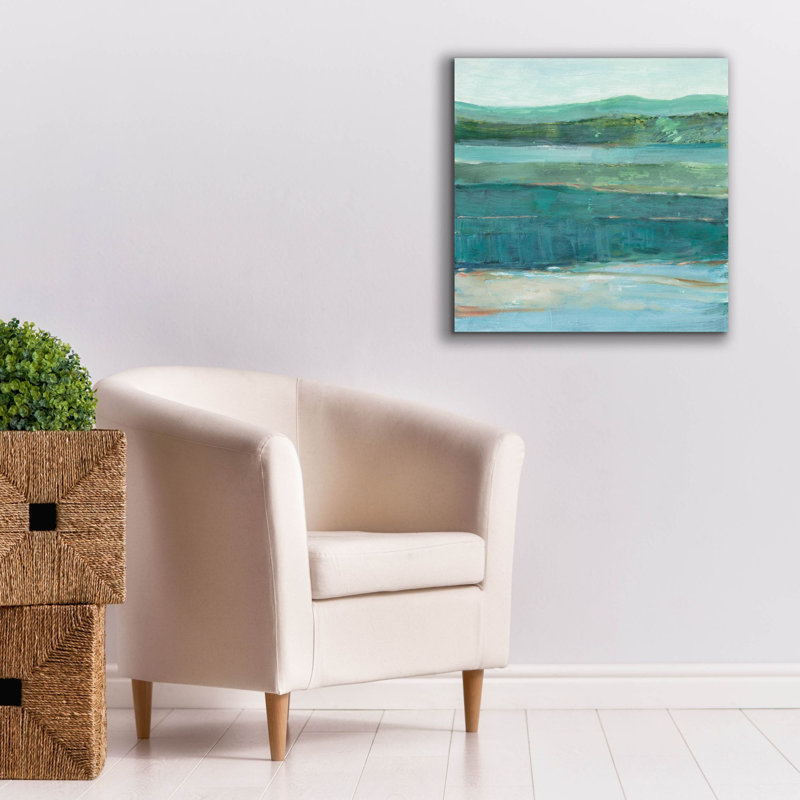  «Layered Fields 2» par Ethan Harper, art mural sur toile, 26 po x 26 po
