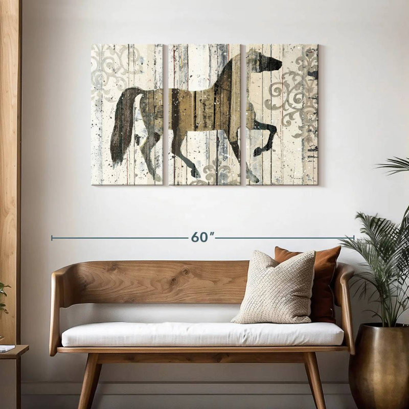 Cheval foncé Brampt filigrane, H 28 po x l 45 po