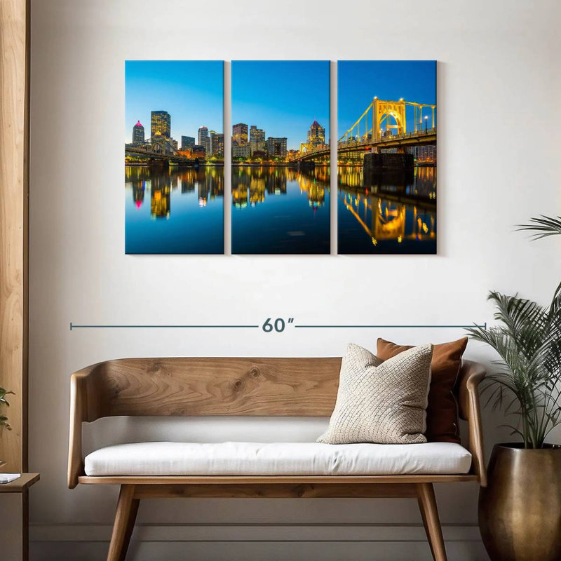 Sireci Downtown Pittsburgh Skyline, 28" H x 45" W