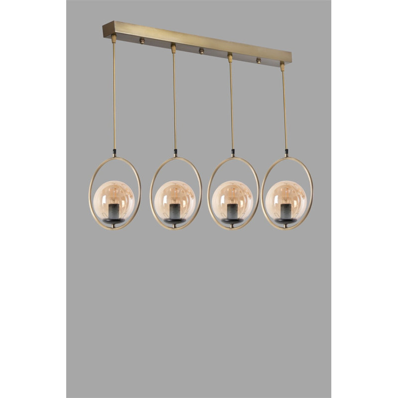 Superbe lustre en cuivre de 25,6 po de longueur x 11,8 po de diamètre x 27,6 po de hauteur | Fabrication 100% métal, hauteur réglable, douille E27 (40 W maximum) | Design scandinave glamour, parfait pour les espaces de salle à manger et de salon moder