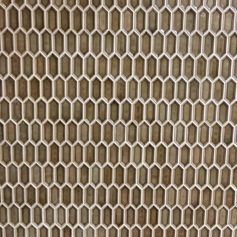 Carreau de mosaïque en nid d'abeille en porcelaine biseauté 1,38 po x 3,38 po Palermo, Suède