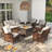 Dennisse Premium All-Weather Wicker 7 - Person Patio Conversation Set with Cushions