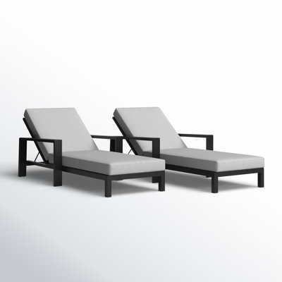 Hoyt 35'' Outdoor Metal Chaise Lounge