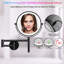 Miroir de maquillage mural rond en métal Mooney avec grossissement 10 fois et 3 lumières colorées Mooney