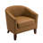 Edvardas Upholstered 29.11 Wide Coffee Faux Leather Tufted Barrel Club Chair with Nailhead Trim-539768838