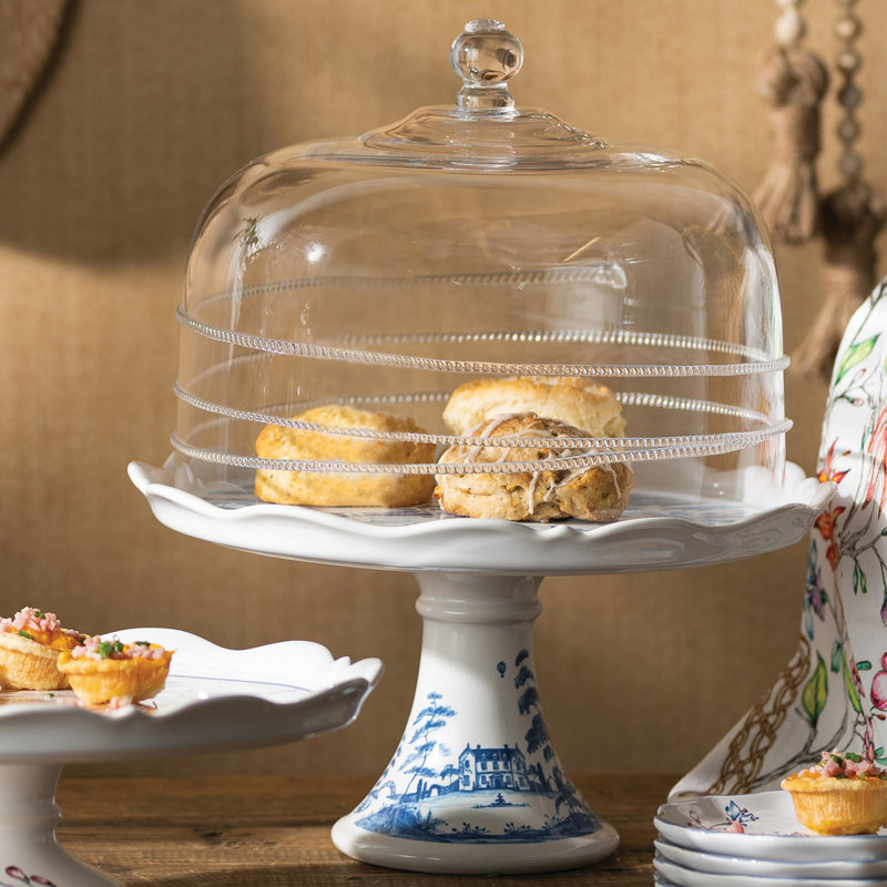 Country Estate Cake Stand, Delft Blue/White