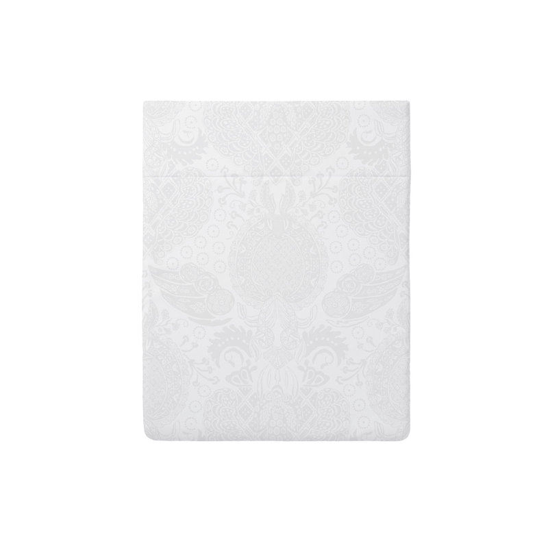 Flat Sheet Cotton Satin Jacquard Woven Arles White - 260 X 290 Cm, 240 X 300 cm