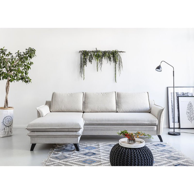 Charming Charlie 2 - Piece Upholstered Corner Sofa, Beige, Left Hand Facing