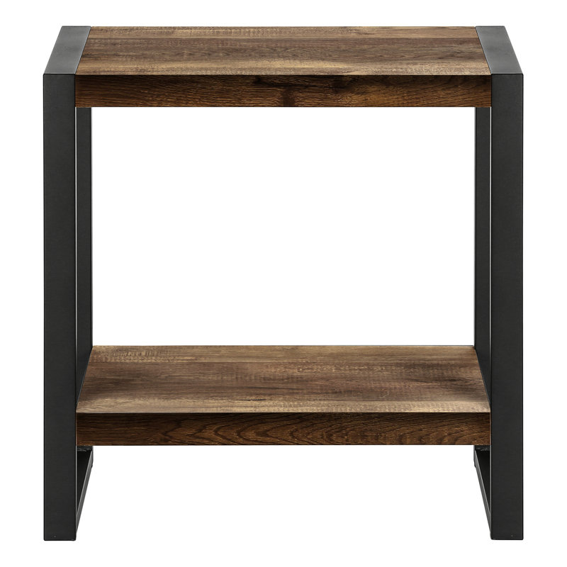 Brulotte Accent Table, Side, End, Narrow, Small, 2 Tier, Living Room, Bedroom, Metal, Laminate, Brown