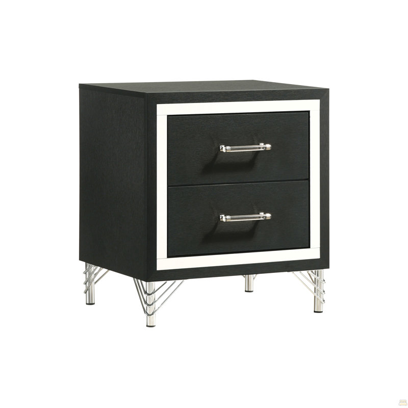 2 Drawers Modern Nightstand Bedside Table