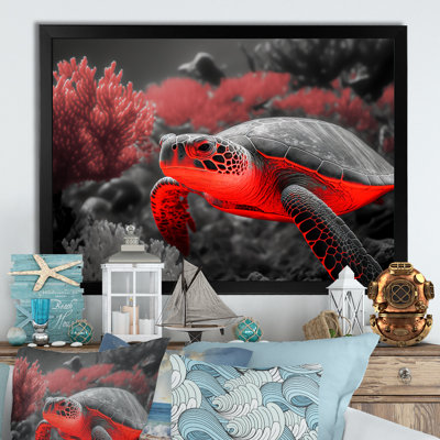 " Black And Red Deep Sea Turtle V "