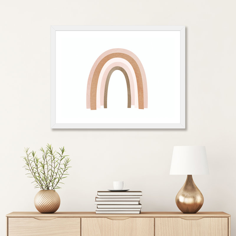 «Rainbow II» par Sissi & Seb - impression d'art graphique, Papier encadré blanc, Blanc, H 24 po x l 32 po x P 1 po