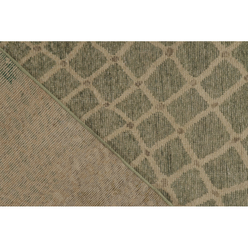 Distressed Homage Hand Knotted Wool Abstract Area Rug, Rectangle 9' x 12'