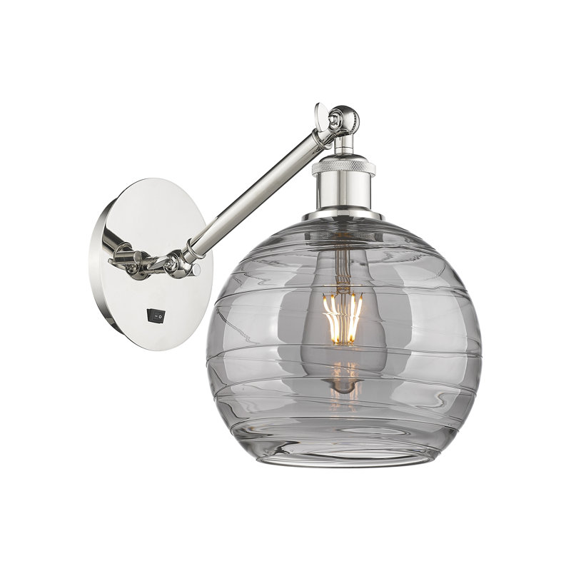 Allare Steel Armed Sconce, Polished Nickel