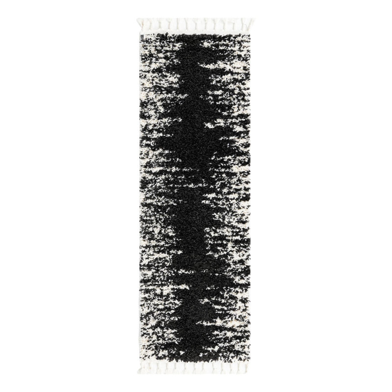 Tapis noir / blanc Knupp, Tapis de couloir 2 pi x 6 pi