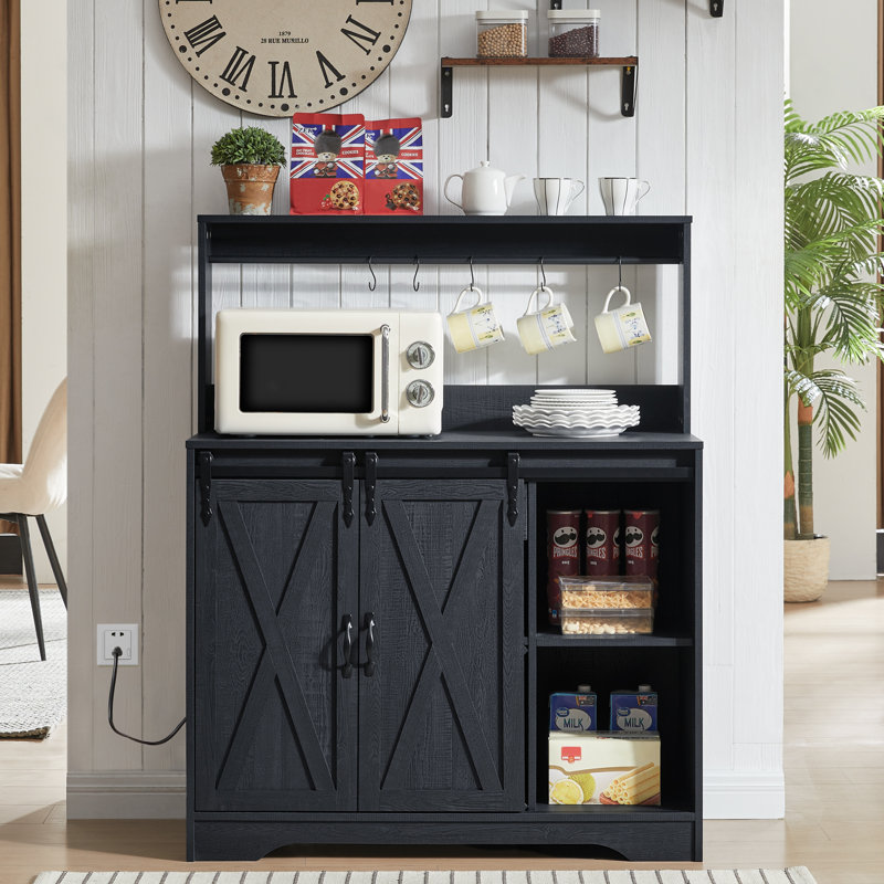 Buffet de cuisine 39,4 po Vehorn, Noir