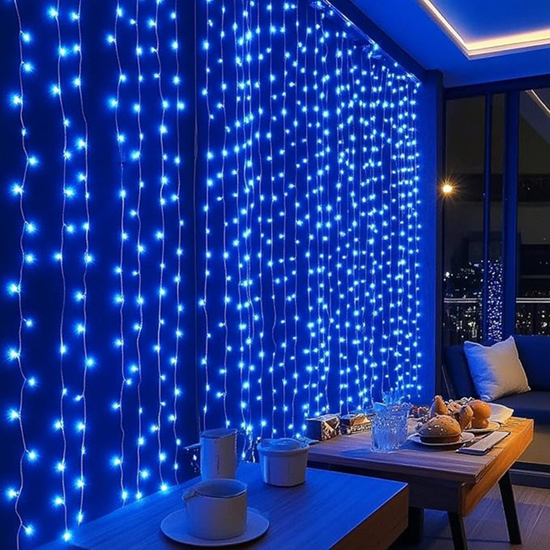 Bright 300 LED Curtain String Lights, Christmas Fairy Lights For Bedroom With 8 Lighting Modes, Connectable Waterproof Window Lights Party Wedding Garden Wall Decor