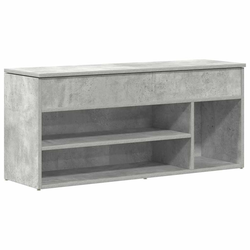 Shoe Bench 102X30.5X45 Cm Engineered Wood, Concrete Grey
