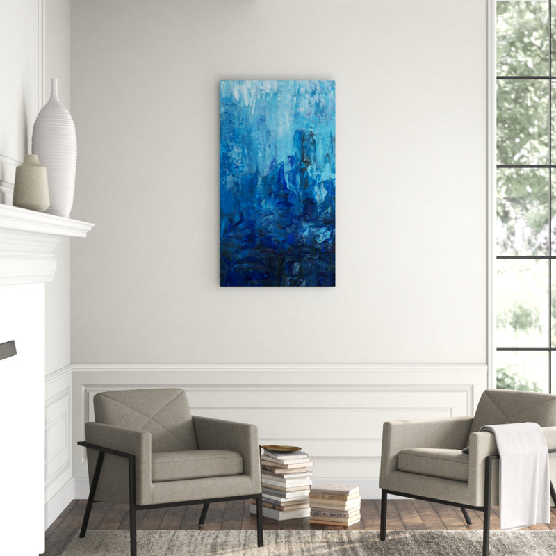 «Shower I» par Peyton Gray - Peinture, H 46 po x l 24 po x P 1,5 po, Gel coupé au couteau