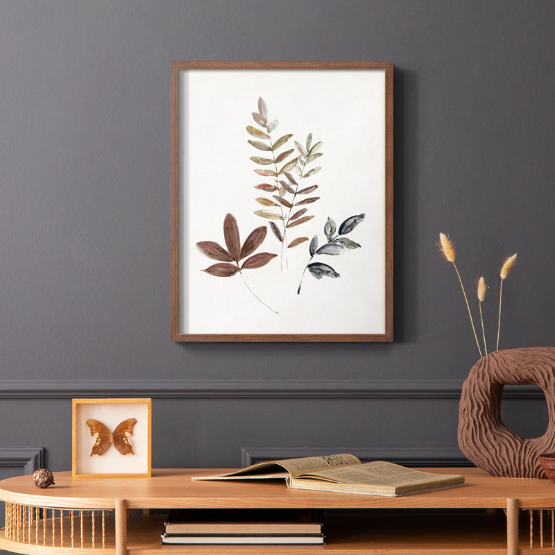 Autumn Leaves II Framed Print - Solid Wood, Brown, 20" H x 16" W