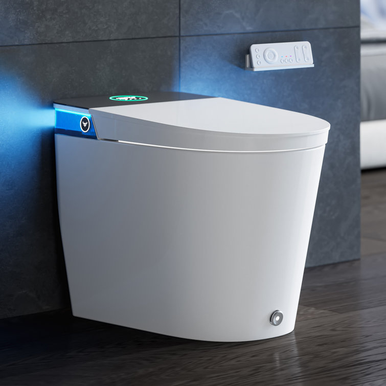 Smart Bidet Toilet Flagship Edition – Multi-Level Temperature Adjustable Cleaning & Drying, No Water Pressure Limit, Automatic Open/Close, ADA Chair Height, Auto Flush