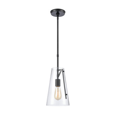 Mini-luminaire suspendu 1 lumière Trustle - 7 po - Noir mat