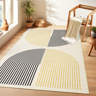 George Oliver Modern Machine Washable Rug with Rubber Backing Geometric ...