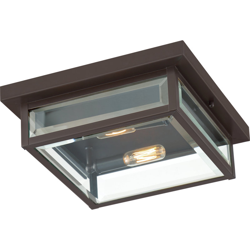Glass Flush Mount, Western Bronze