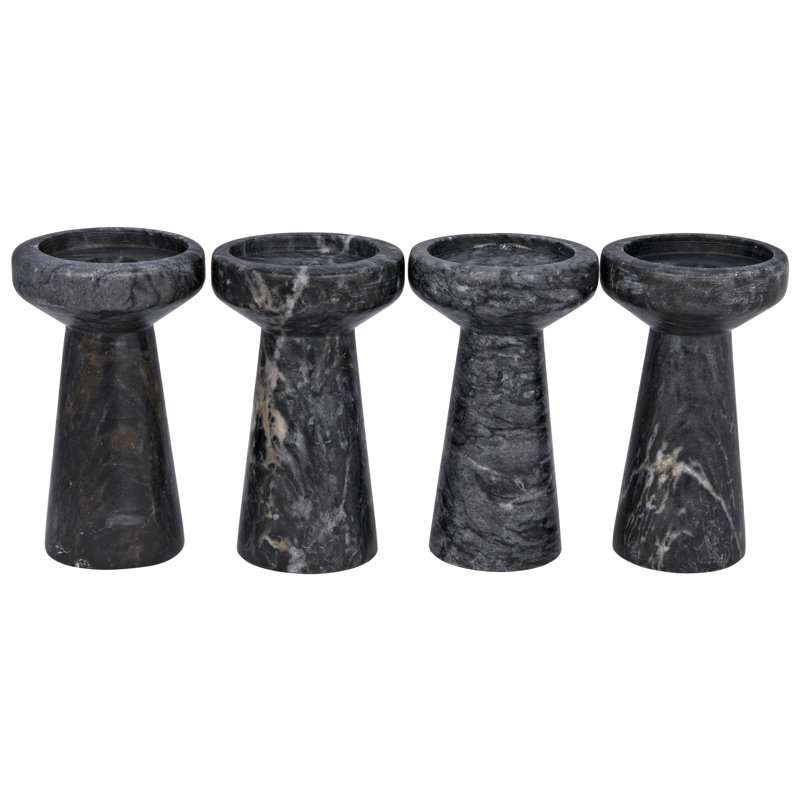 Aleka Candlestick, 6" H x 3.5" W x 3.5" D, White