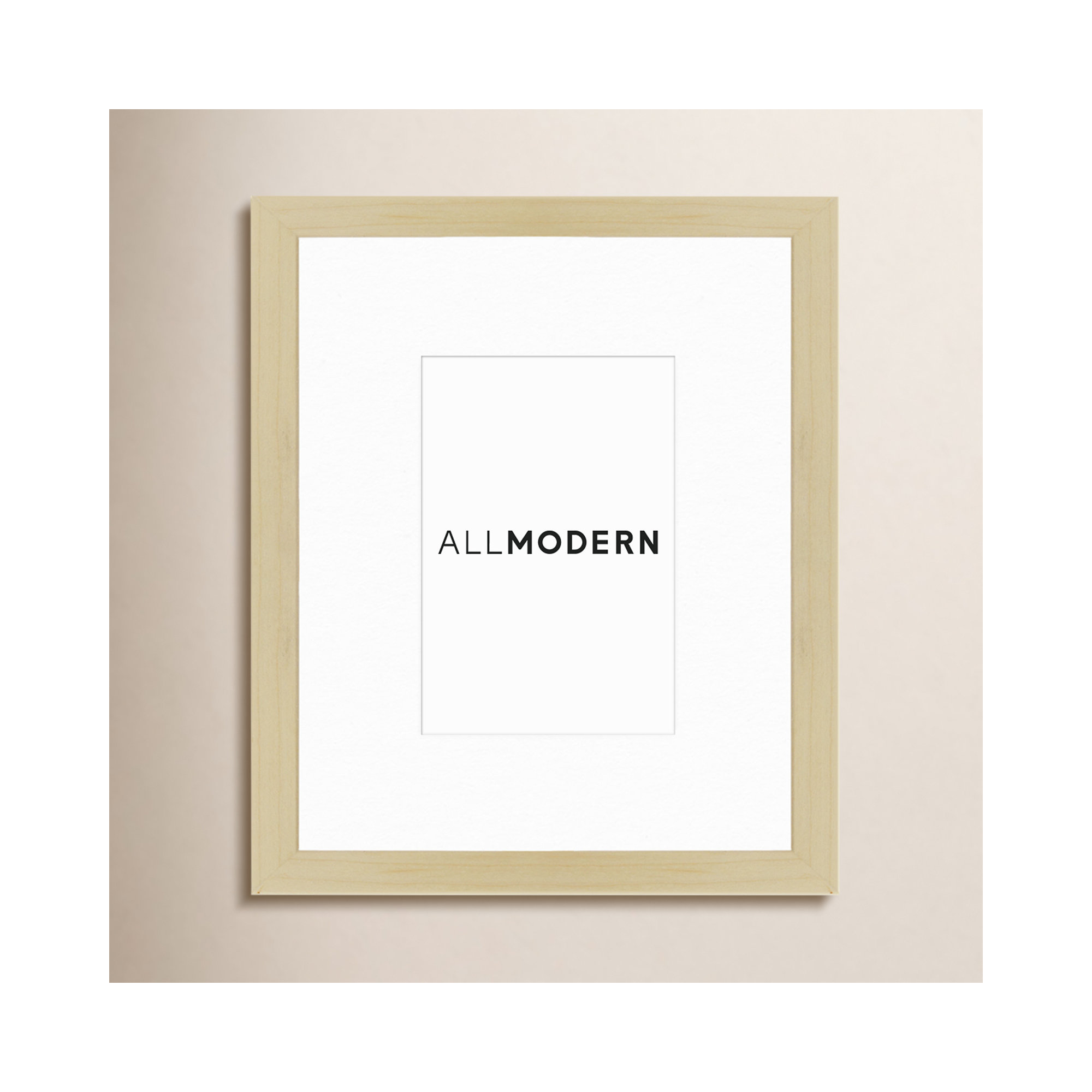 Capullo Wood Matte Picture Frame with Mat, White Maple, 4" x 6", 8" x 10"