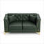 Canapé Chesterfield modulaire avec coussins capitonnés en similicuir vert pour salon, appartement-684428055