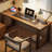 Brown Rectangular Solid Wood Desks-108162357