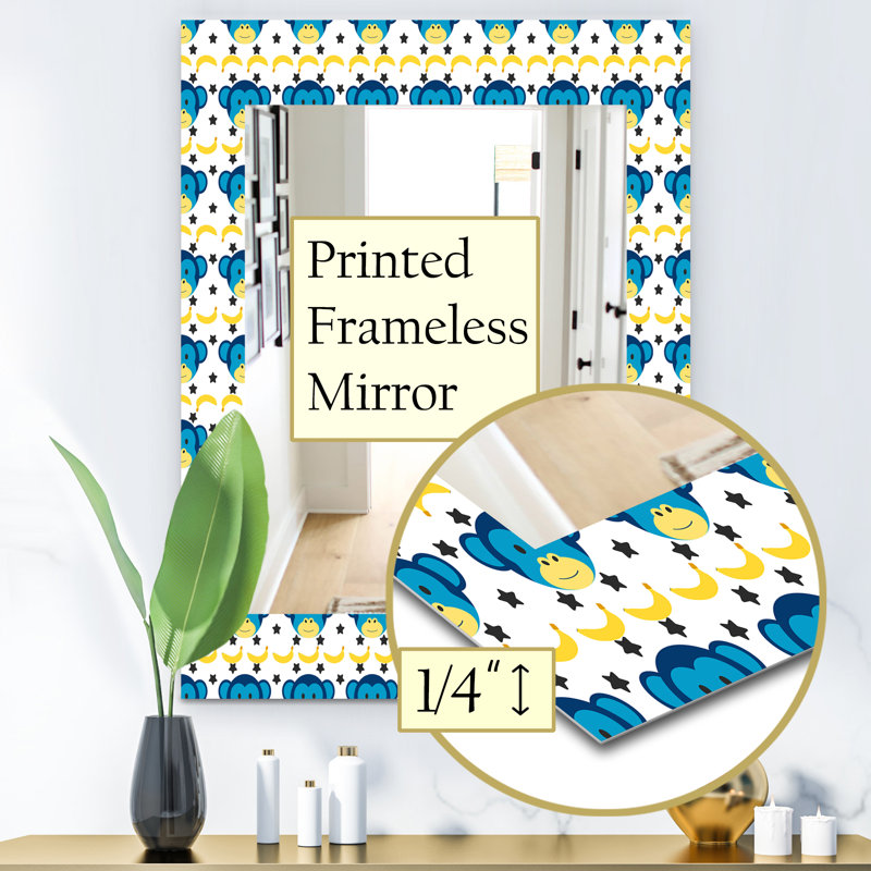 Miroir de salle de bain/meuble-lavabo doodle singe, H 39,4 po x l 29,5 po