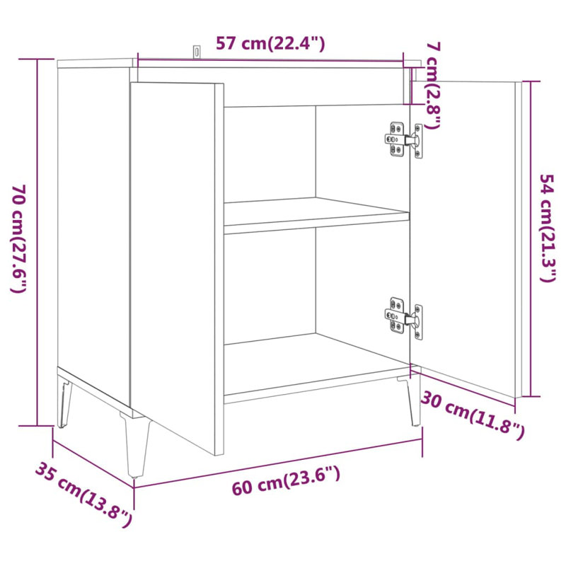 Luedtke 60cm Sideboard, Grey