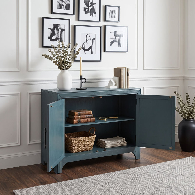 Buffet rétro avec portes au design unique et tablette réglable pour le salon
