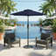 Parasol de marché 7,5 pi avec manivelle et inclinaison. Auvent résistant aux rayons UV pour la piscine. Cour arrière et patio (sans base)-1683910666-1683910668