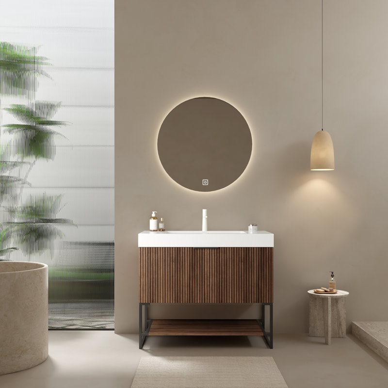 Meuble-lavabo autoportant en contreplaqué 36 po avec lavabo intégré 36 po