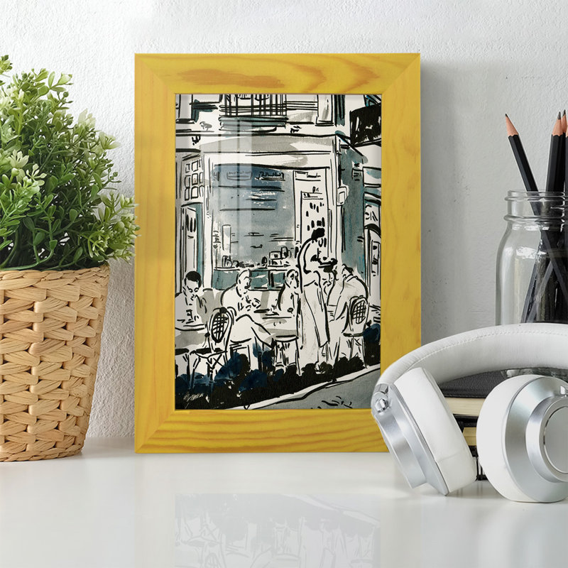 «AUCoin de Larue III», reproduction d'un seul cadre, H 7 po x l 5 po x P 1 po, Cadre jaune