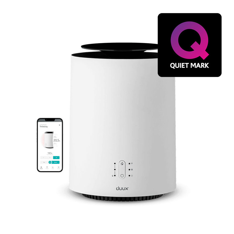 Duux 1800 Watt 0 BTU Electric Compact Space Heater with Adjustable Thermostat, White